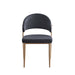 CHAISE LAMIA PIEDS EFFET BOIS TISSU VELOURS ANTHRACITE - image 1