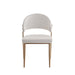 CHAISE LAMIA PIEDS EFFET BOIS TISSU VELOURS BEIGE - image 1