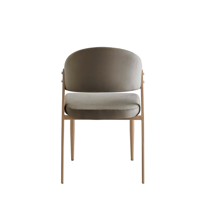 CHAISE LAMIA PIEDS EFFET BOIS TISSU VELOURS TAUPE - image 2