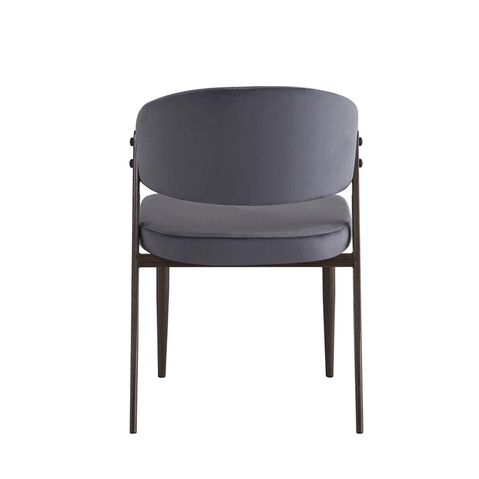 CHAISE LAMIA PIEDS EFFET NOYER TISSU VELOURS ANTHRACITE - image 3