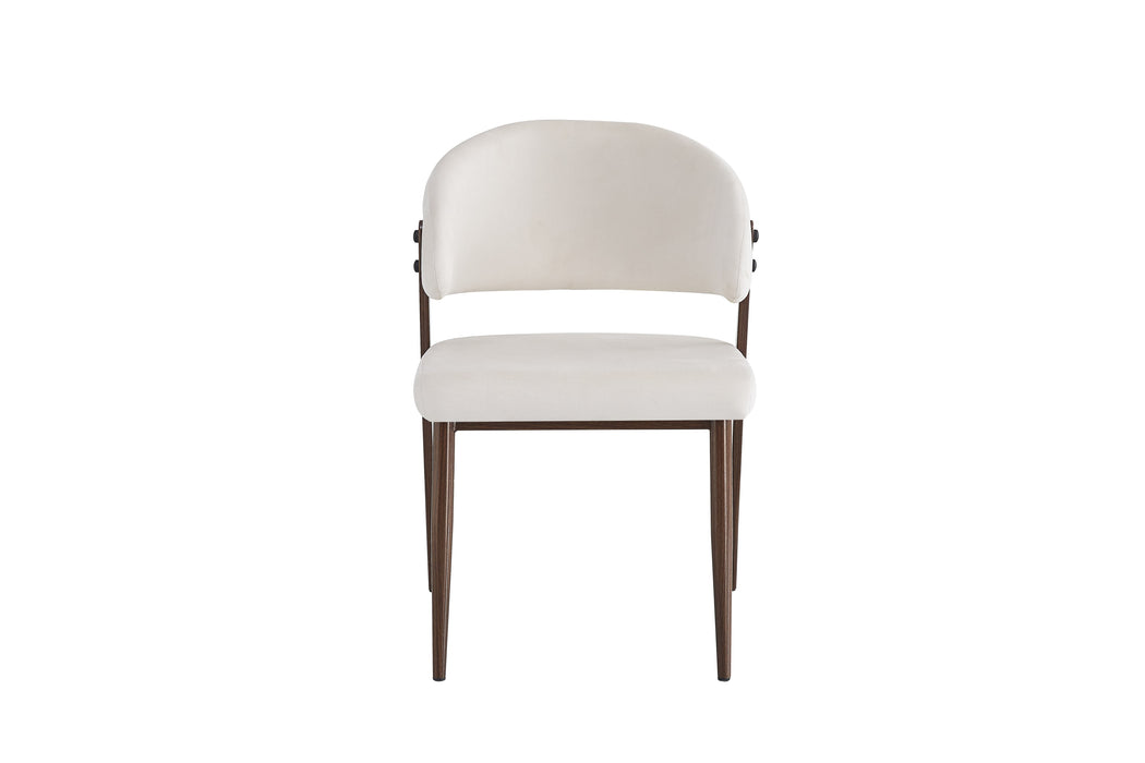 CHAISE LAMIA PIEDS EFFET NOYER TISSU VELOURS BEIGE - image 1