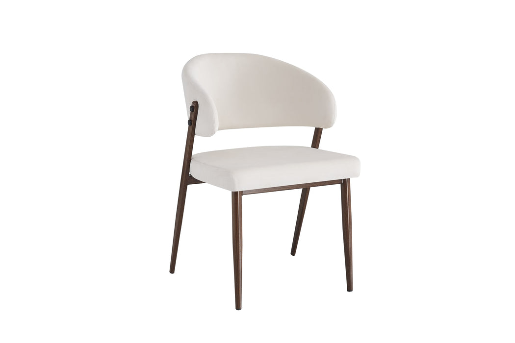 CHAISE LAMIA PIEDS EFFET NOYER TISSU VELOURS BEIGE