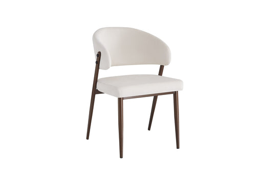 CHAISE LAMIA PIEDS EFFET NOYER TISSU VELOURS BEIGE