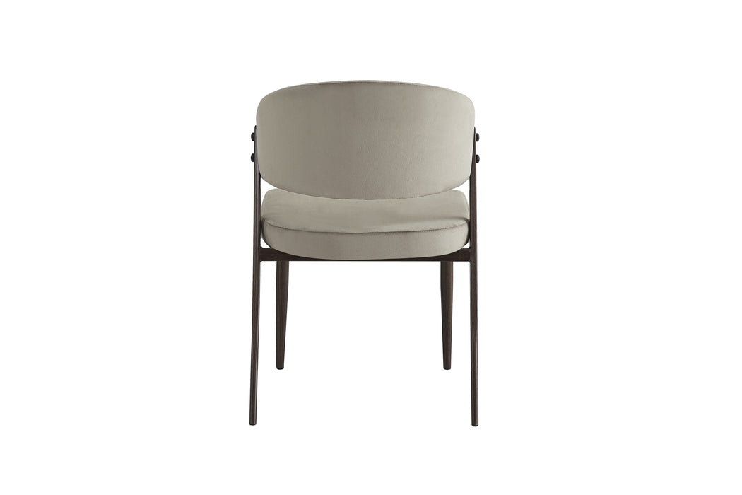 CHAISE LAMIA PIEDS EFFET NOYER TISSU VELOURS TAUPE - image 3