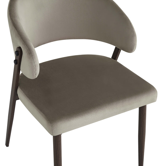 CHAISE LAMIA PIEDS EFFET NOYER TISSU VELOURS TAUPE - image 4