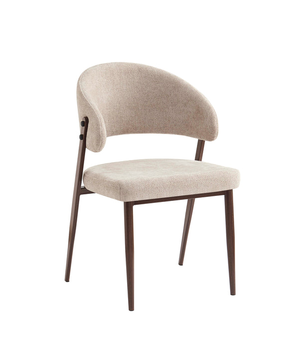 CHAISE LAMIA PIEDS EFFET NOYER TISSU MARBELLA MARRON GLACE - image 2