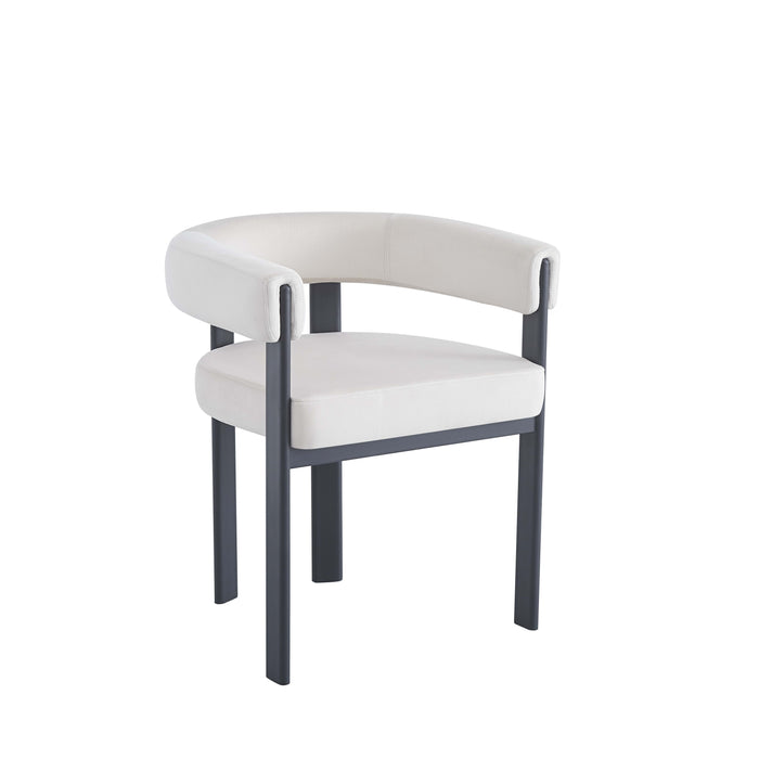 CHAISE VAIANA PIEDMETAL NOIR ASSISES VELOURS BEIGE - image 2