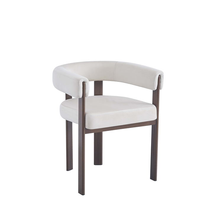 CHAISE VAIANA PIED EFFET NOYER ASSISES VELOURS BEIGE - image 2
