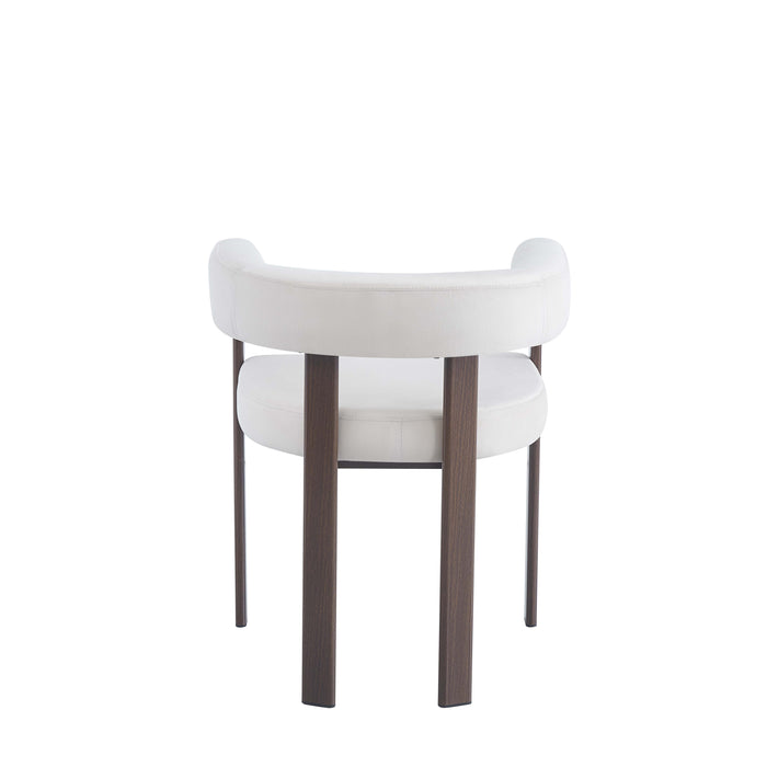 CHAISE VAIANA PIED EFFET NOYER ASSISES VELOURS BEIGE - image 3