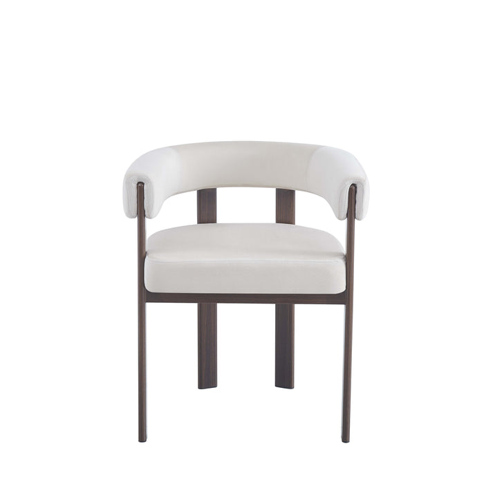 CHAISE VAIANA PIED EFFET NOYER ASSISES VELOURS BEIGE - image 1