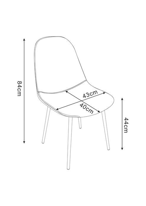 Lot de chaises SCANDINAVE en velours pieds chrome - image 2