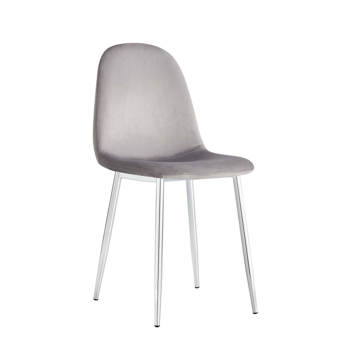 CHAISE SCANDINAVE VELOURS GRIS PIED CHROME - image 1
