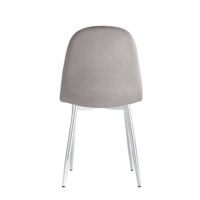 CHAISE SCANDINAVE VELOURS GRIS PIED CHROME - image 3