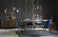 CHAISE SCANDINAVE GOLD VELOURS BLEU - image 5