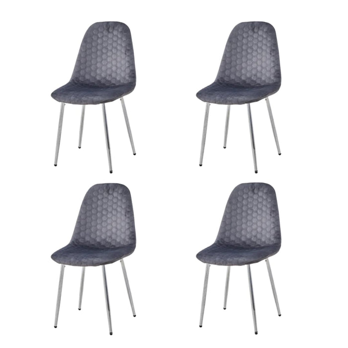 Lot de chaises Scandinave ALVEOLE Chrome - image 2