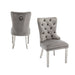Lot de 2 chaises POIGNEE Clouté en velours pied chromé - image 6