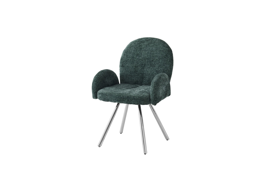 CHAISE AVEC ACCOUDOIR MIMI CHROME VERT SAPIN - image 2