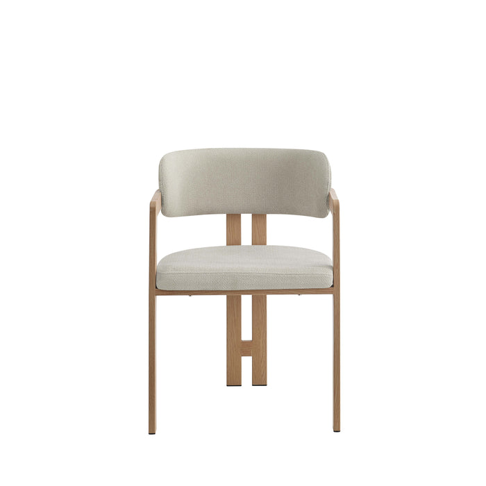 Chaise mellow pied effet bois assise grain sable - image 1