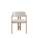 Chaise mellow pied effet bois assise velours beige - image 1
