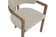 Chaise mellow pied métal chêne griffé assise grain sable - image 4