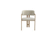 Chaise mellow pied métal chêne griffé assise grain sable - image 1