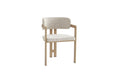 Chaise mellow pied métal chêne griffé assise tweed cappuccino - image 2