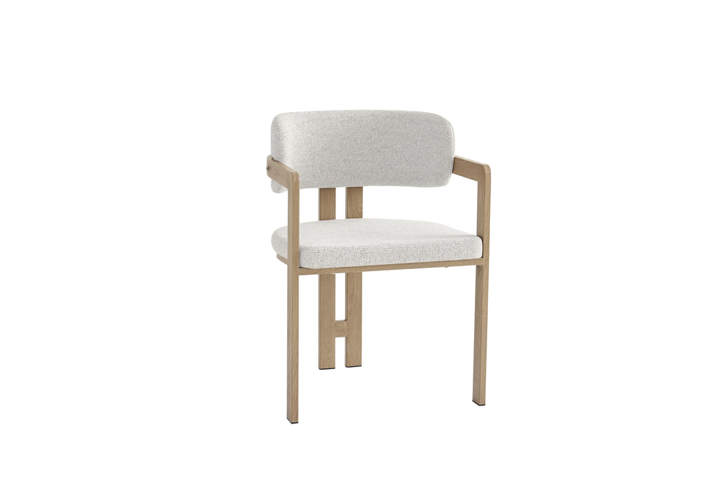 Chaise mellow pied métal chêne griffé assise tweed latte - image 2