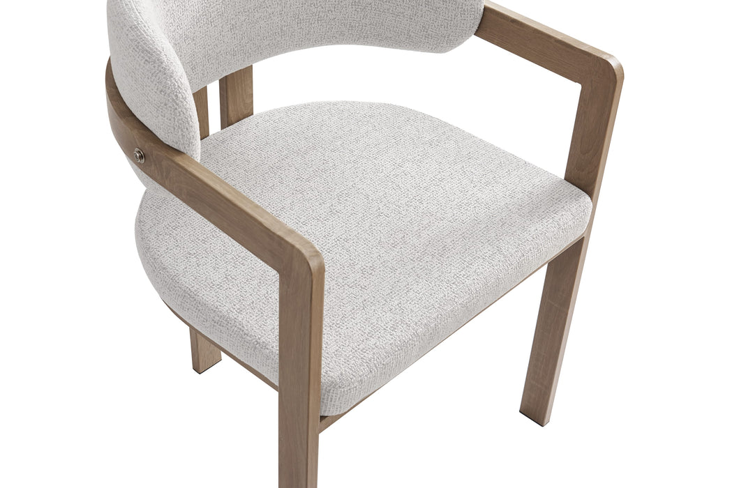 Chaise mellow pied métal chêne griffé assise tweed latte - image 4