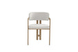 Chaise mellow pied métal chêne griffé assise tweed latte - image 1