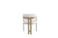 Chaise mellow pied métal chêne griffé assise velours beige - image 3