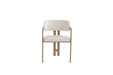 Chaise mellow pied métal chêne griffé assise velours beige - image 1