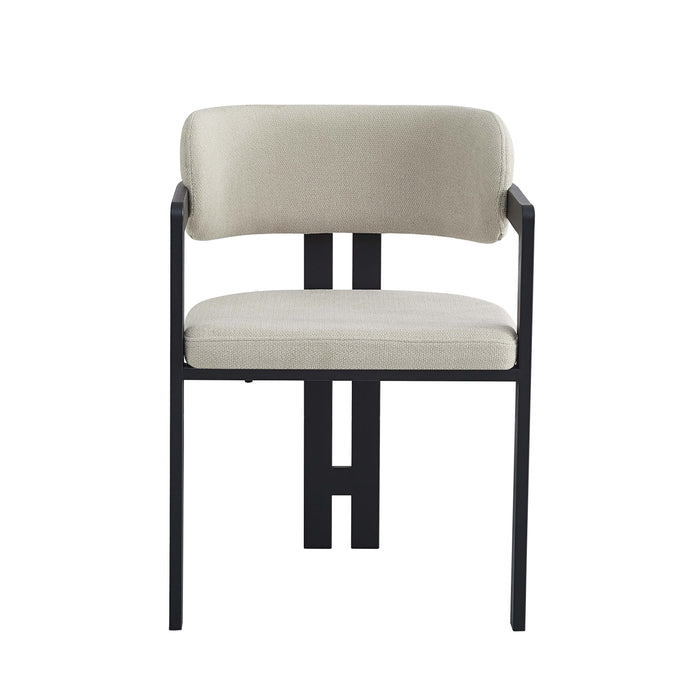 Chaise mellow pied metal noir assise grain sable - image 1