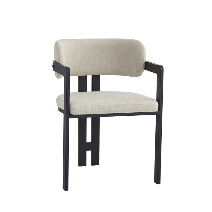 Chaise mellow pied metal noir assise grain sable - image 2