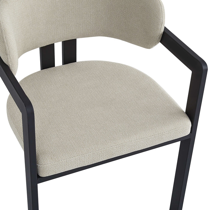 Chaise mellow pied metal noir assise grain sable - image 4