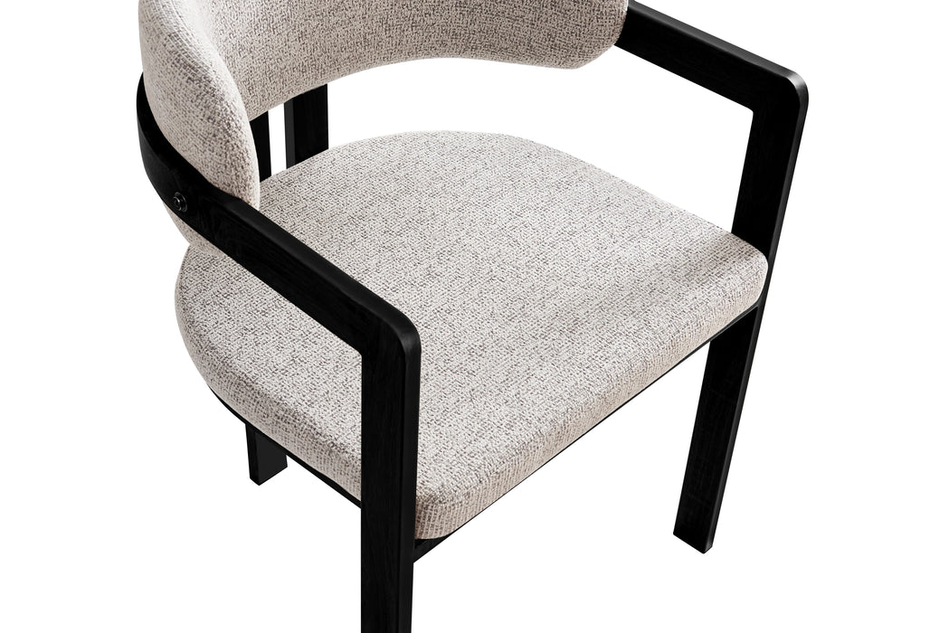 Chaise mellow pied noir assise tweed cappuccino - image 4