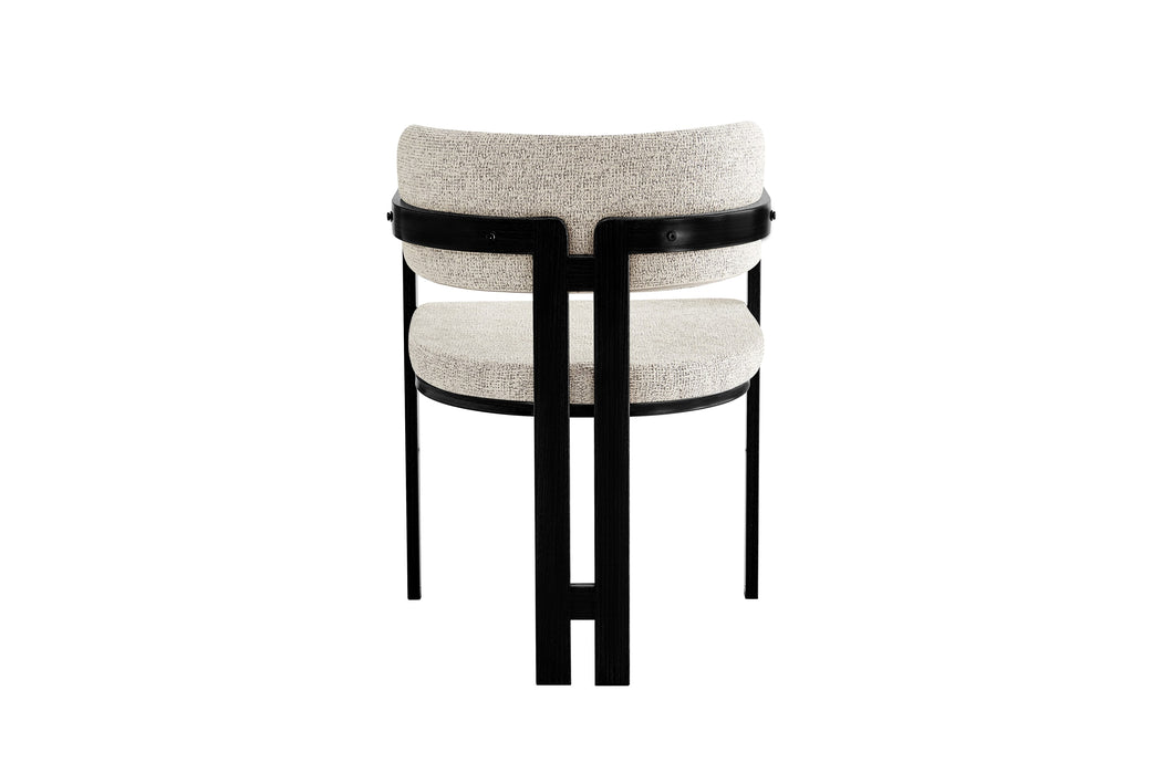 Chaise mellow pied noir assise tweed cappuccino - image 3