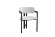Chaise mellow pied metal noir assise tweed latte - image 2