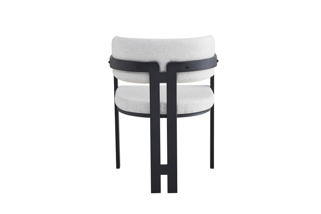 Chaise mellow pied metal noir assise tweed latte - image 3