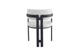 Chaise mellow pied metal noir assise tweed latte - image 3