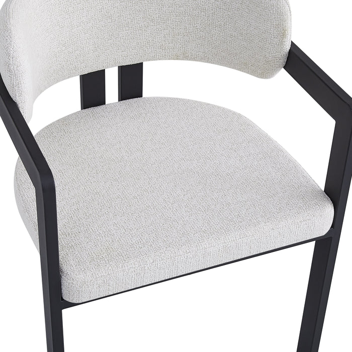 Chaise mellow pied metal noir assise tweed latte - image 4