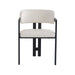 Chaise mellow pied metal noir assise velours beige - image 1