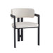 Chaise mellow pied metal noir assise velours beige - image 2