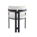 Chaise mellow pied metal noir assise velours beige - image 3