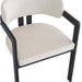 Chaise mellow pied metal noir assise velours beige - image 4