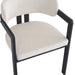 Chaise mellow pied metal noir assise velours beige