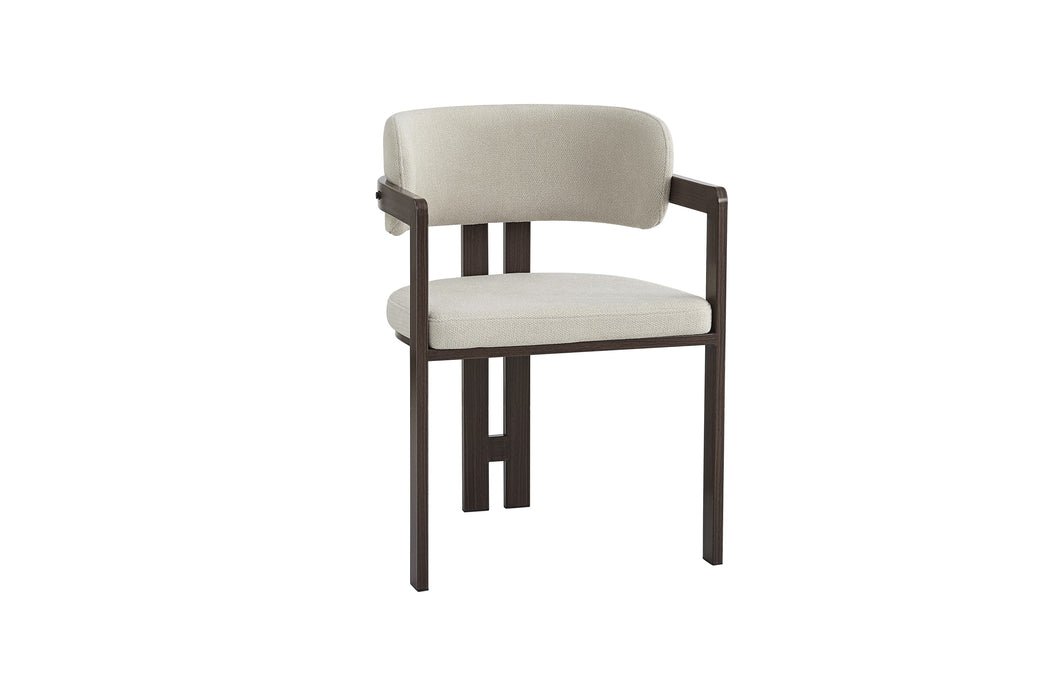 Chaise mellow pied effet noyer assise grain sable - image 2