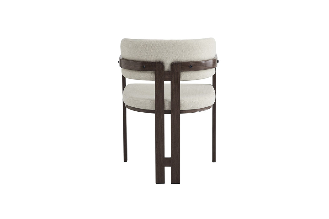 Chaise mellow pied effet noyer assise grain sable - image 3