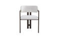 Chaise mellow pied effet noyer assise tweed latte - image 1