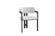 Chaise mellow pied effet noyer assise tweed latte - image 2