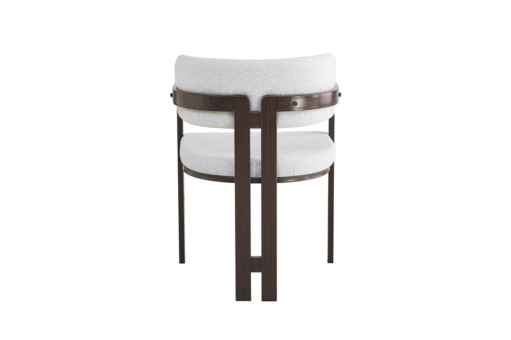 Chaise mellow pied effet noyer assise tweed latte - image 3